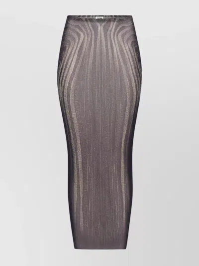 Jean Paul Gaultier Mesh Spiral Printed Long Skirt In Purple