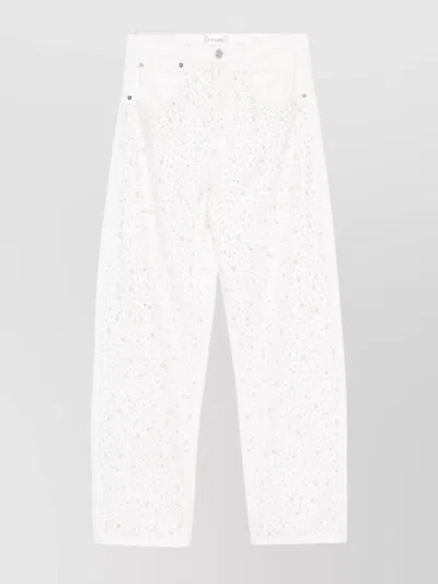 Frame The Pencil Crop High Waist Ankle Slim Straight Leg Jeans In White