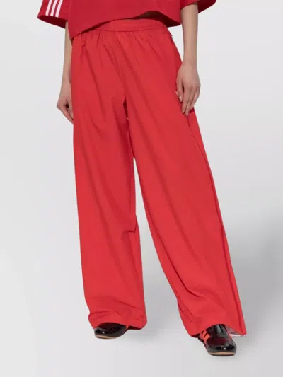 Adidas Originals Straight Trousers With Elastic Waistband And Side Stripes In Red