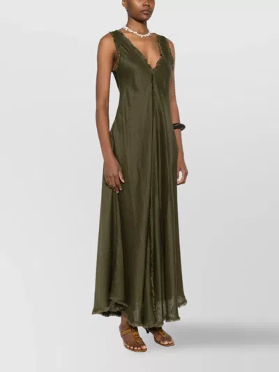 P.a.r.o.s.h Parosh Linen Dress In Green