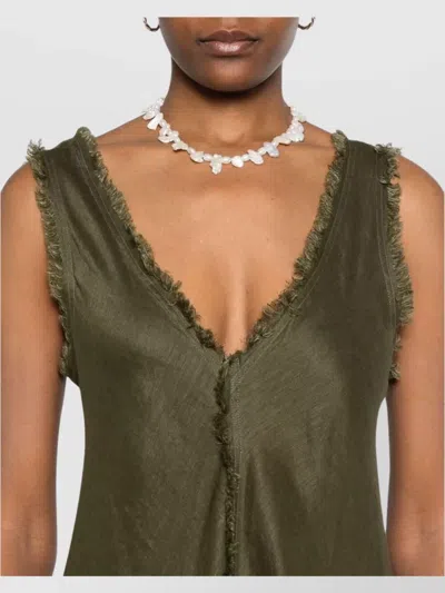 P.a.r.o.s.h Parosh Linen Dress In Green