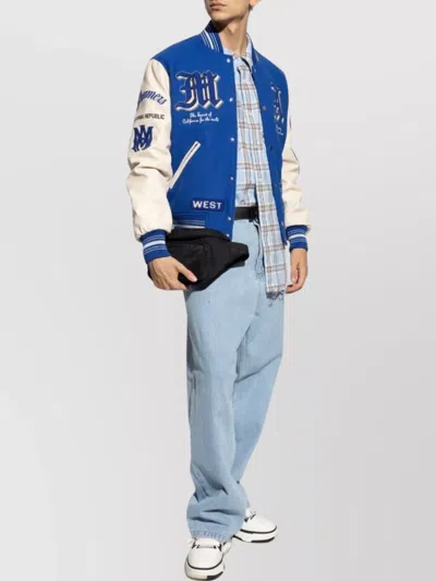 Amiri Mens Sea Blue Shotgun Distressed Regular-fit Cotton Flannel Shirt In Sky Blue