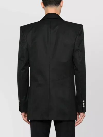 Balmain Button-embellished Wool Blazer In Black