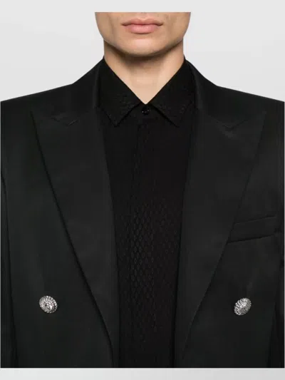 Balmain Button-embellished Wool Blazer In Black