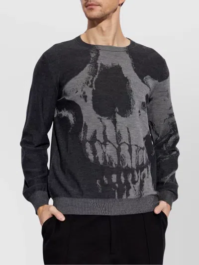 Alexander Mcqueen Alexander Mc Queen Skull Wool Sweater In Grey