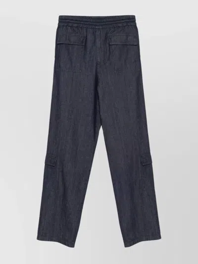 Dries Van Noten Cargo Drawstring Waistband Cotton Trousers In Grey