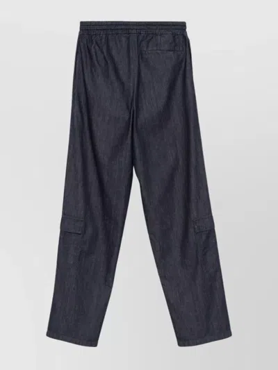 Dries Van Noten Cargo Drawstring Waistband Cotton Trousers In Grey