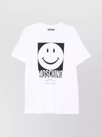 Moschino Smiley Print T Shirt In White
