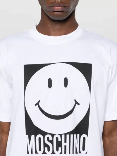 Moschino Smiley Print T Shirt In White