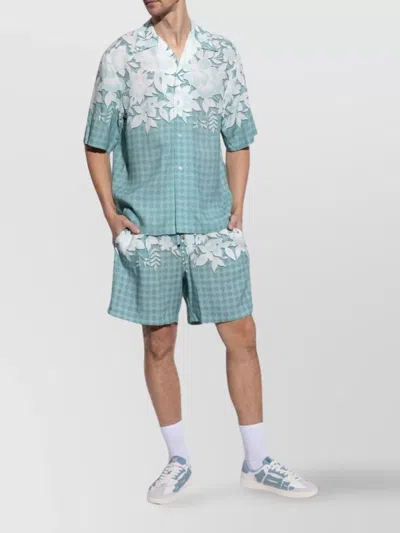 Amiri Multicolor Leather And Suede Pacific Bones Sneakers In Blue