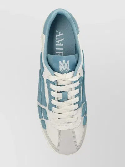 Amiri Multicolor Leather And Suede Pacific Bones Sneakers In Blue