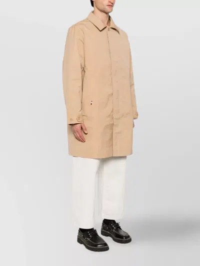 Tommy Hilfiger Long Length Raincoat With Two Side Pockets In Neutrals