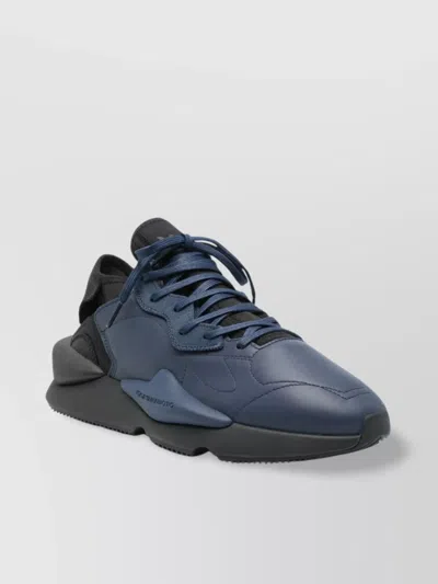 Y-3 Navy Blue Lace-up Sneakers With Chunky Rubber Sole