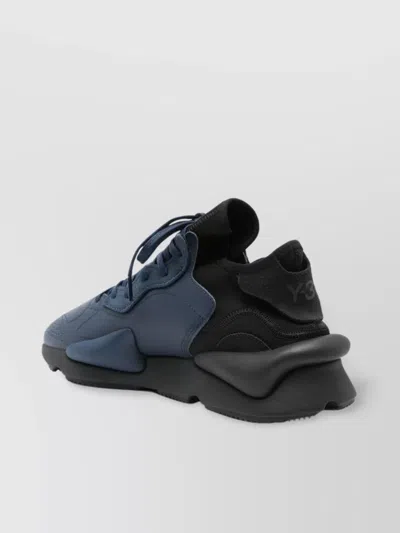 Y-3 Navy Blue Lace-up Sneakers With Chunky Rubber Sole