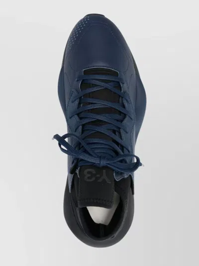Y-3 Navy Blue Lace-up Sneakers With Chunky Rubber Sole