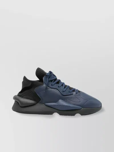 Y-3 Navy Blue Lace-up Sneakers With Chunky Rubber Sole