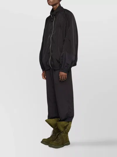 Jw Anderson Black Jacket With Mock Neck And Raglan Sleeves