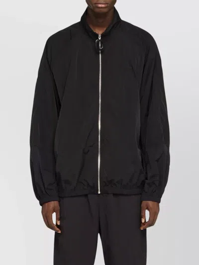 Jw Anderson Black Jacket With Mock Neck And Raglan Sleeves