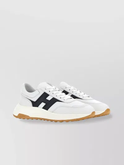 Hogan White H Logo Lace-up Sneakers