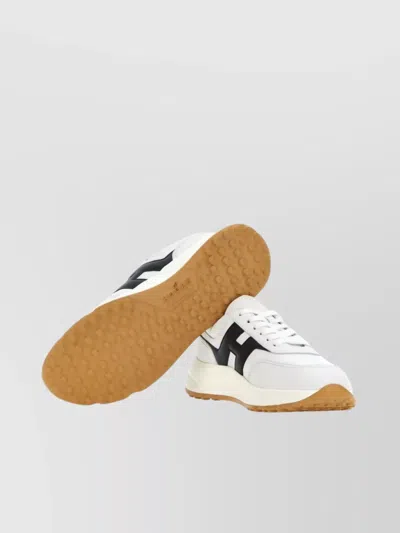 Hogan White H Logo Lace-up Sneakers