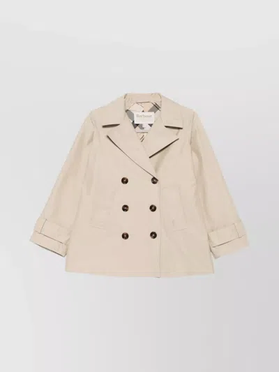 Barbour Maisy Double-breasted Jacket Front Pockets In Neutrals