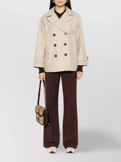 Barbour Maisy Double-breasted Jacket Front Pockets In Neutrals