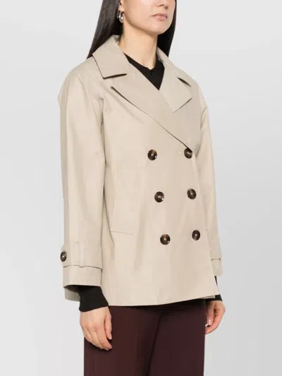 Barbour Maisy Double-breasted Jacket Front Pockets In Neutrals