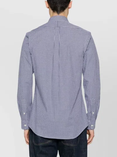Ralph Lauren Shirt Gingham Check Box-pleat Detail In Blue