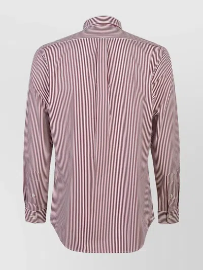 Ralph Lauren Striped Cotton Shirt Button-down Collar In Pink