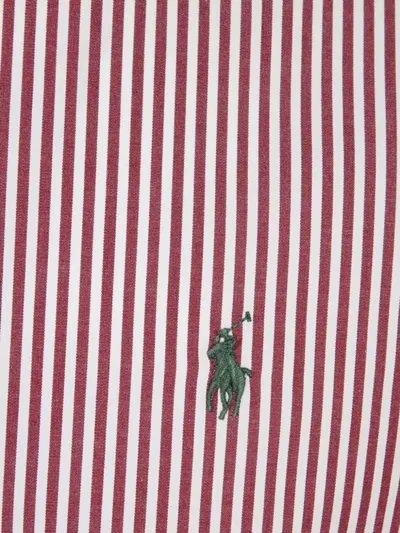 Ralph Lauren Striped Cotton Shirt Button-down Collar In Pink