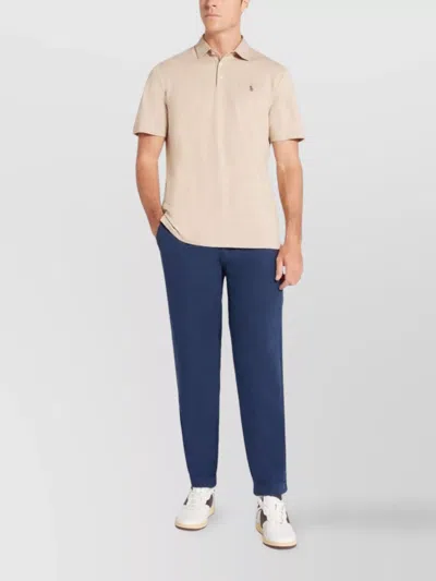 Ralph Lauren Logo Linen-cotton Blend Polo Shirt In Neutrals