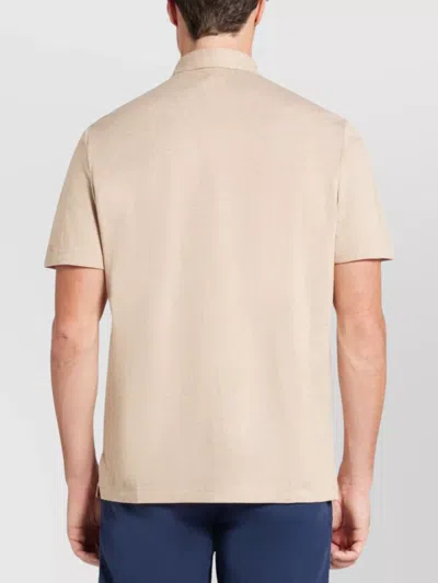 Ralph Lauren Logo Linen-cotton Blend Polo Shirt In Neutrals