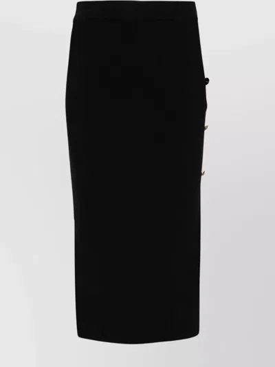 Versace Jeans Couture Decorative-button Midi Skirt In Black
