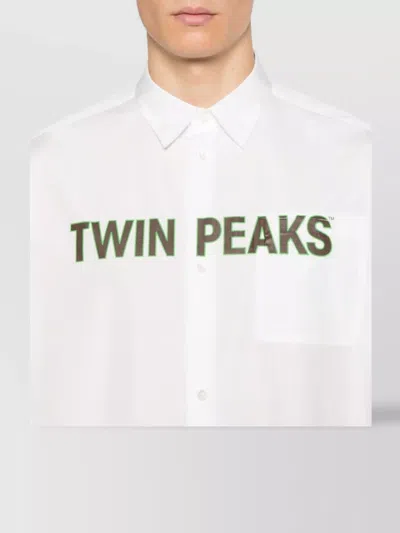 Undercover Patterned Cotton Poplin Shirt In White