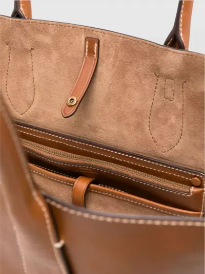 Ralph Lauren Shopper Tote Bag With Open Top And Rolled Handles In Brown