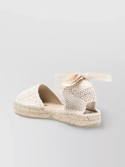 Manebi Yucatan Lace Woven Round Toe Espadrilles In Neutrals