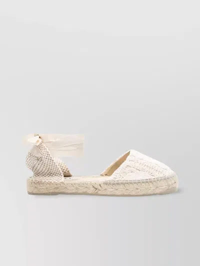 Manebi Yucatan Lace Woven Round Toe Espadrilles In Neutrals