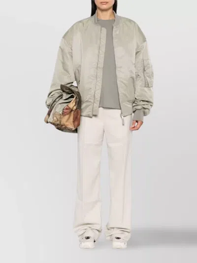 Entire Studios Padded Drop Shoulder Bomber Jacket In Grey