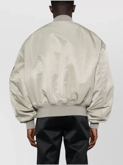 Entire Studios Padded Drop Shoulder Bomber Jacket In Grey