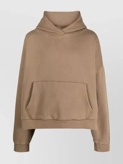 Entire Studios Oversized Organic Cotton Hoodie With Drop Shoulder In Brown