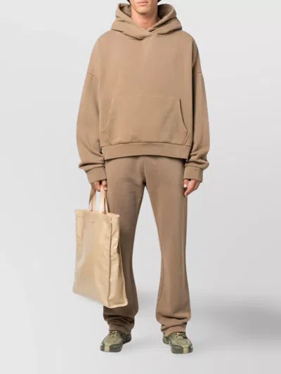 Entire Studios Oversized Organic Cotton Hoodie With Drop Shoulder In Brown