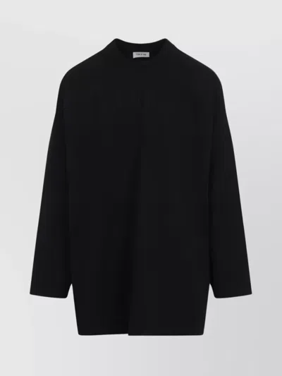 Fear Of God Logo Patch Long Sleeve Tee In Black