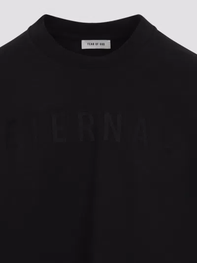 Fear Of God Logo Patch Long Sleeve Tee In Black