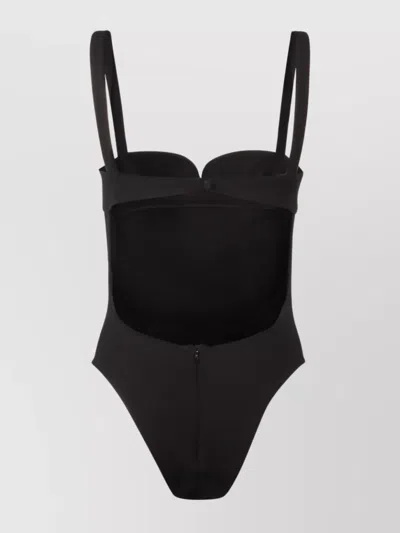 Magda Butrym Wool Bodysuit In Black