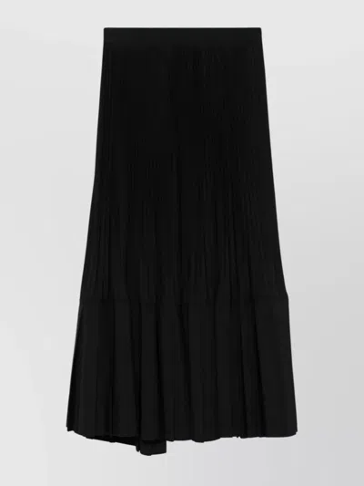 Junya Watanabe Wool Flared Tiered Midi Skirt In Black