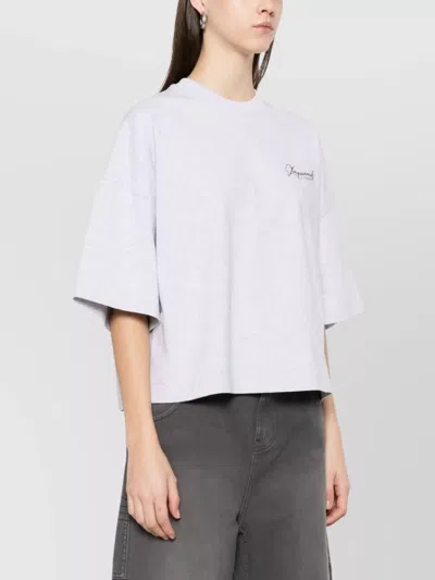 Jacquemus Short Sleeve Crew Neck Oversized Top In Grey
