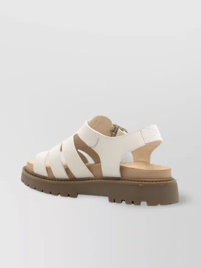 Timberland Fisherman Sandal With Chunky Sole And Caged Design In White