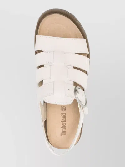 Timberland Fisherman Sandal With Chunky Sole And Caged Design In White