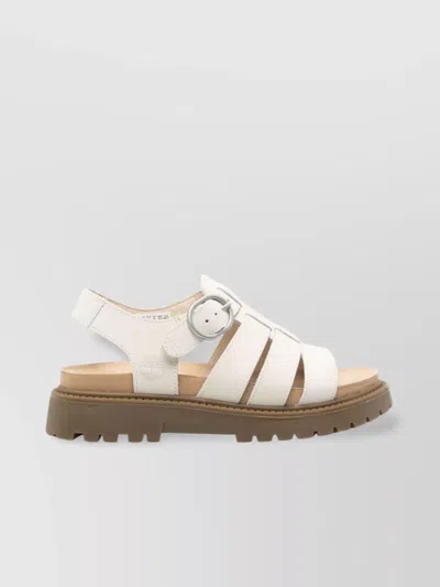 Timberland Fisherman Sandal With Chunky Sole And Caged Design In White