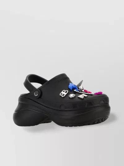 Balenciaga Black Crocs Jibbitz In Black